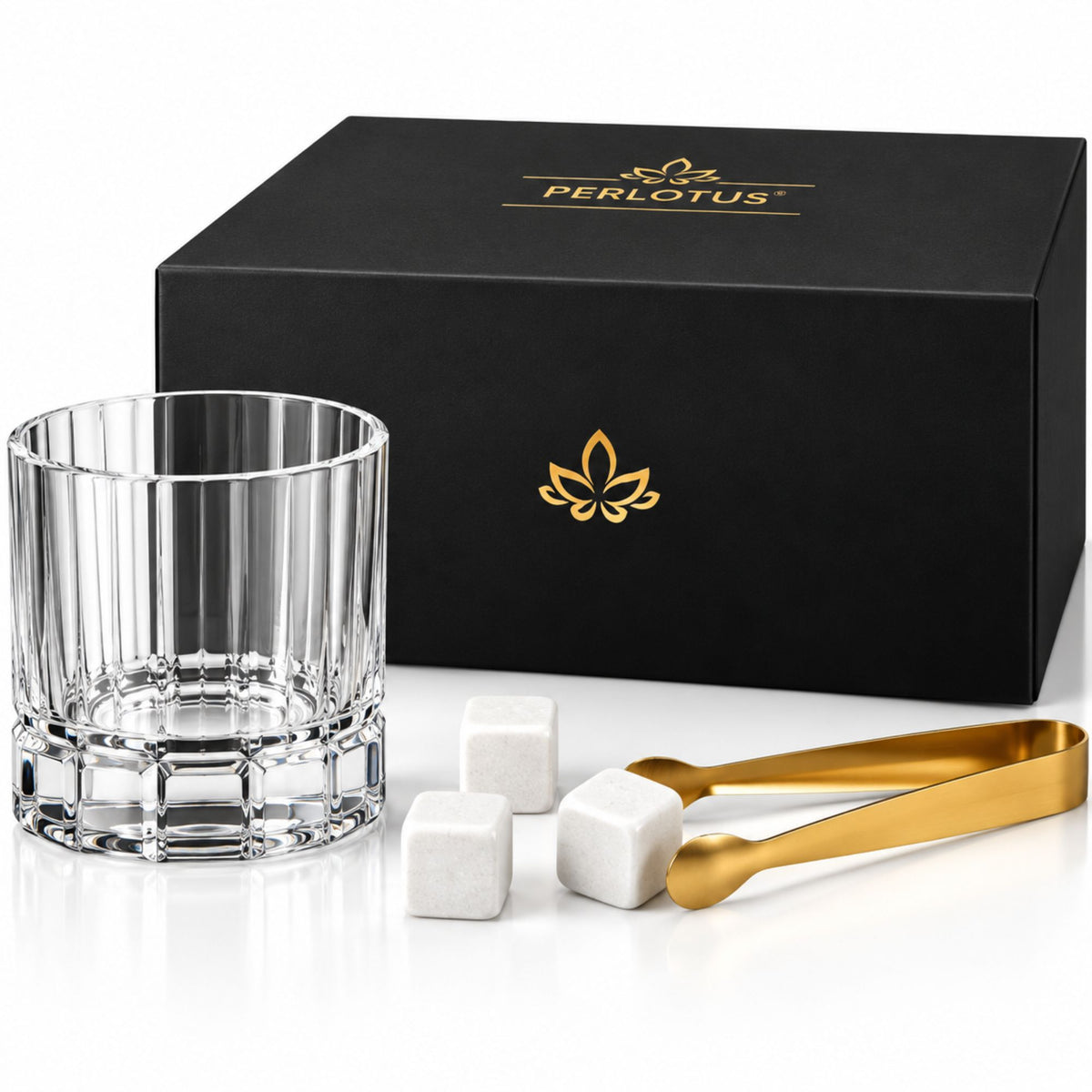 Imperial Cio Kadeh Bardaklı Premium Viski Taşı Seti – Gold Maşa & Kese