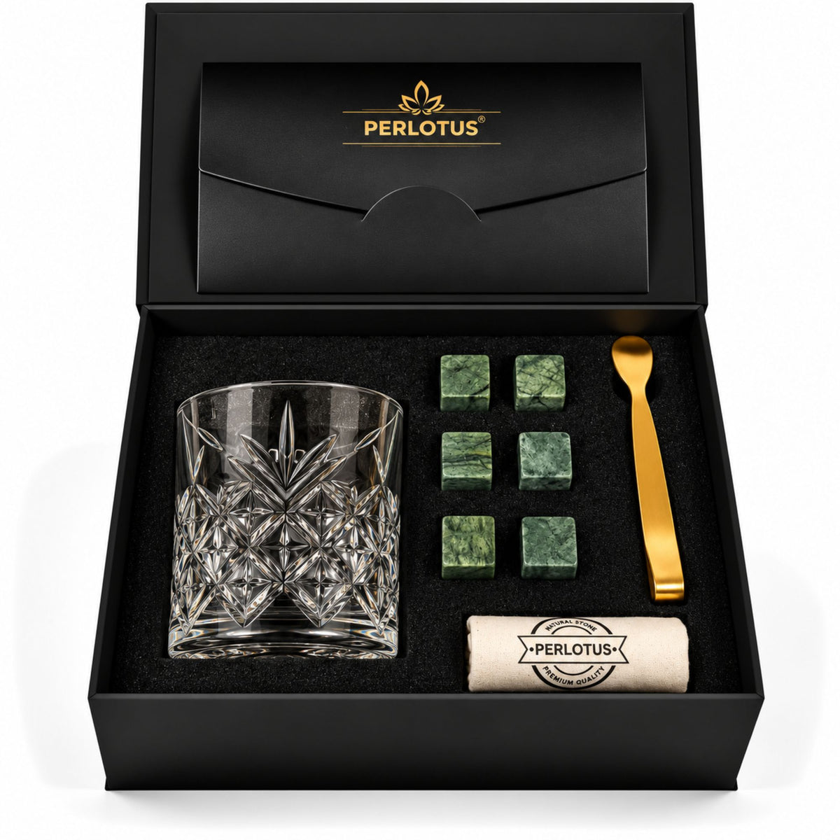 Times Kristal Premium Viski Taşı Seti – Gold Maşa & Kese