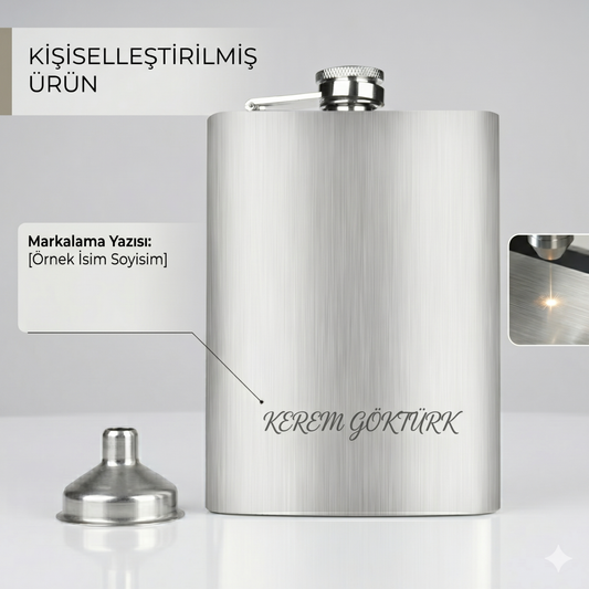 Perlotus 8 Oz 235 Ml Hunili İsimli Cep Viski Matarası