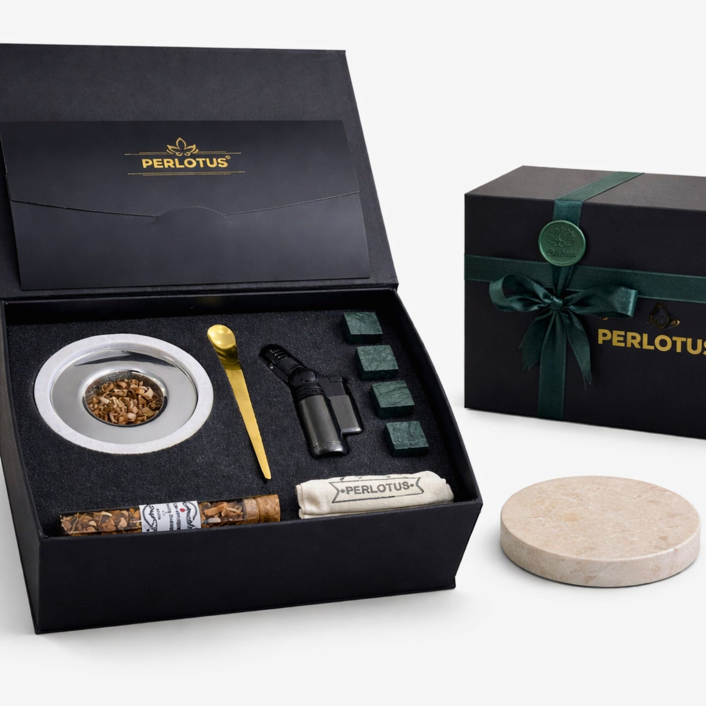 Perlotus Mermer Viski Tütsüleme Aparatı Premium Hediye Kutulu Çakmak, Soğutma Taşları Talaş Seti