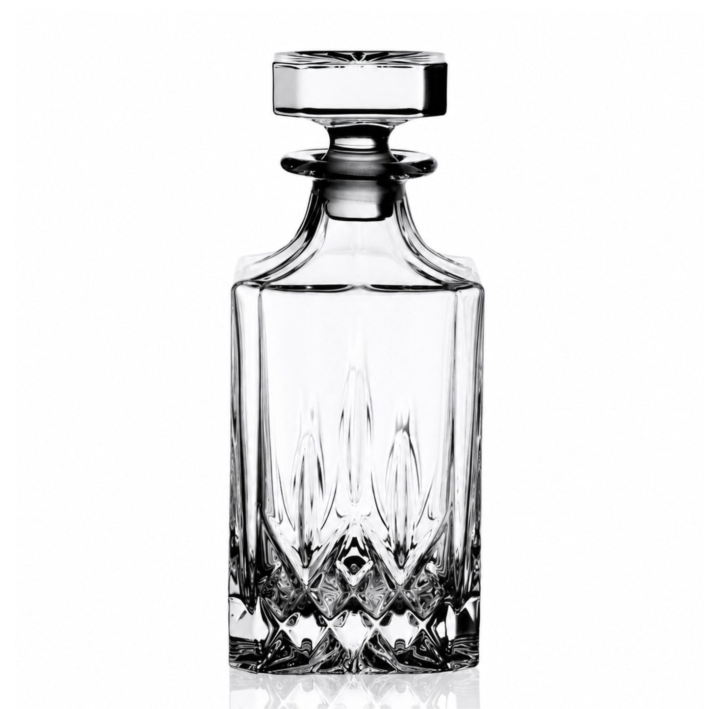 RCR Opera Luxion Kristal Viski Karafı 750 ml – Kapaklı İtalyan Tasarım Dekanter Şişe