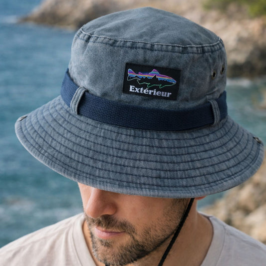 Perlotus Outdoor Safari Şapka – Erkek Kadın Pamuklu Boonie Şapka, Geniş Siperli, Nefes Alan, Ayarlanabilir İpli (Kamp, Balıkçılık, Yürüyüş, Seyahat)