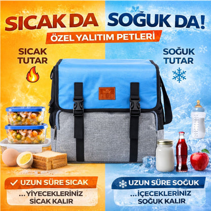Perlotus 16 Lt Yalıtımlı Termos Piknik Kamp Çantası, Su Geçirmez, 8 mm Kalın Yalıtım 9-14 Saat Sıcak Soğuk Tutan Omuz Askılı Büyük Boy