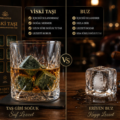 Perlotus 6’lı Mermer Viski İçki Soğutma Taşı