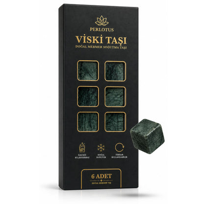 Perlotus 6’lı Mermer Viski İçki Soğutma Taşı