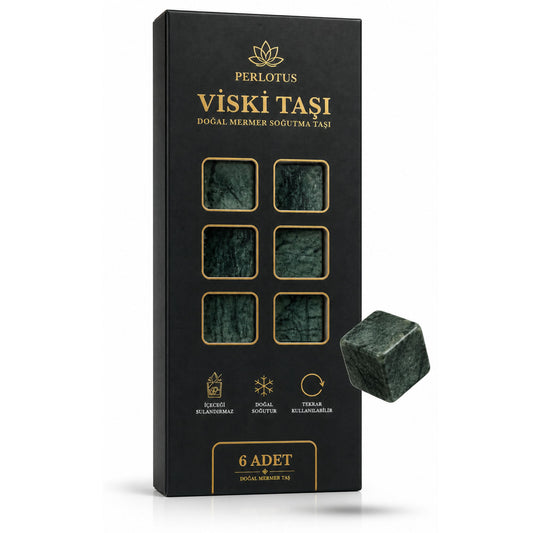 Perlotus 6’lı Mermer Viski İçki Soğutma Taşı